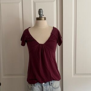 Wilfred Deep Red Short Sleeve Top S